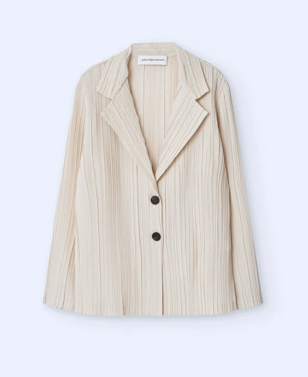 Adolfo Dominguez Vêtement D'Extérieur*Blazer A Deux Boutons En Crinkle Sable