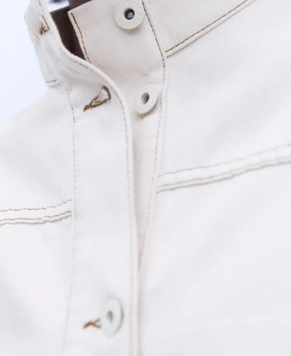 Adolfo Dominguez Vêtement D'Extérieur*Blouson En Jean A Col Cheminee Ecru