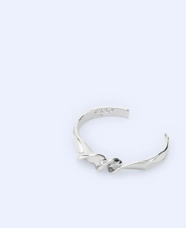 Adolfo Dominguez Bijuteria*Bracelet Metallique Motif Torsion Argente