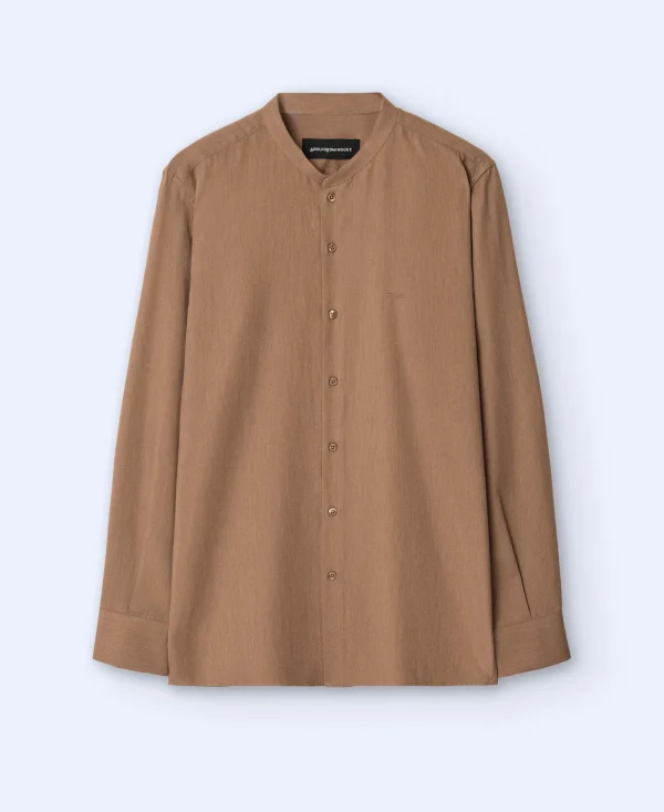 Adolfo Dominguez Chemises*Chemise A Col Mao En Coton Marron
