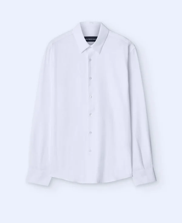 Adolfo Dominguez Chemises*Chemise A Col Mao En Lyocell Et Coton Blanc