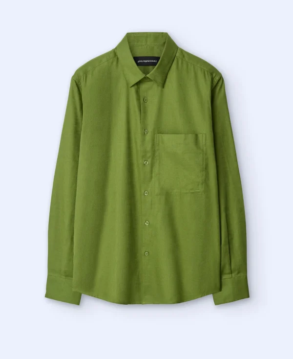 Adolfo Dominguez Chemises*Chemise Avec Maxi Poche En Coton Vert