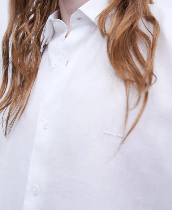 Adolfo Dominguez Chemises*Chemise Col A Revers En Pur Lin Blanc