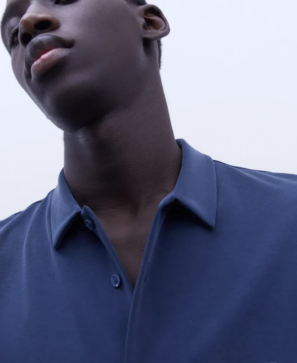 Adolfo Dominguez T-Shirts Et Polos*Chemise En Modal Bleu Marine