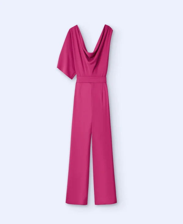 Adolfo Dominguez Robes & Combinaisons*Combinaison Asymetrique A Dos Drape Fuchsia