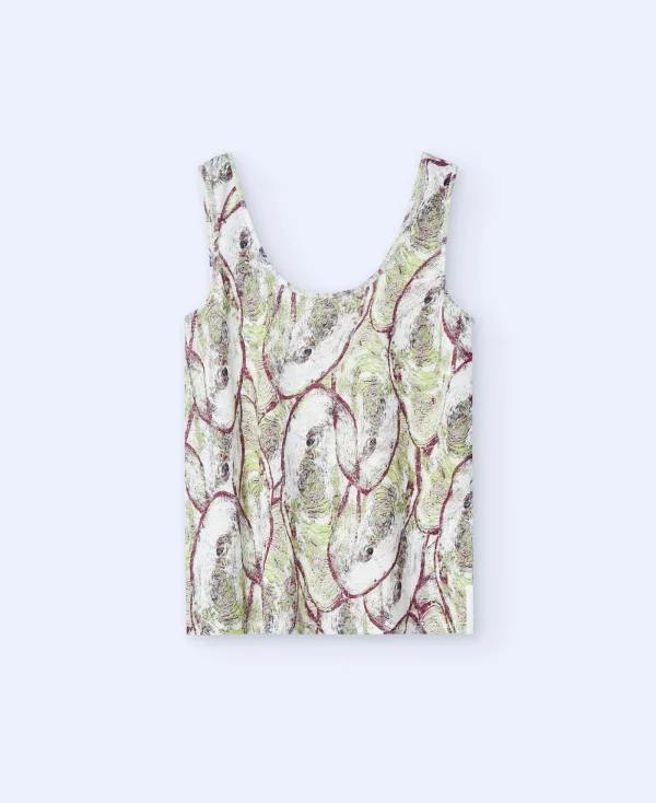 Adolfo Dominguez T-Shirts*Debardeur Imprime Blanc