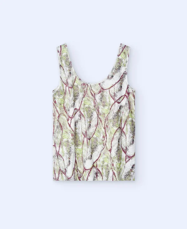 Adolfo Dominguez T-Shirts*Debardeur Imprime Blanc