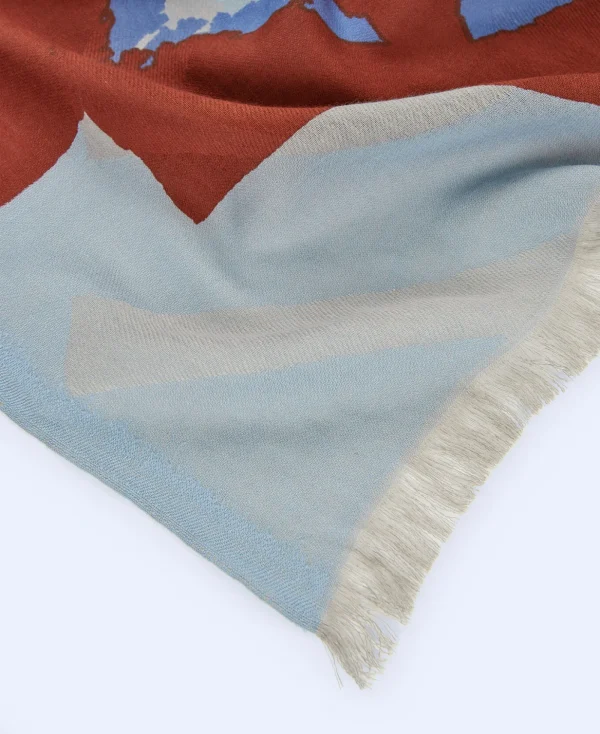Adolfo Dominguez Foulard*Etole Imprimee En Coton Indigo