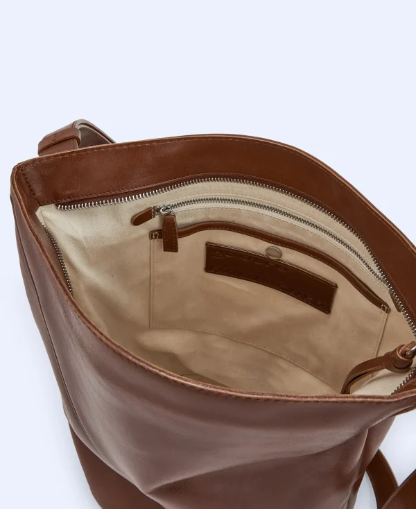 Adolfo Dominguez Sacs*Grand Sac Hobo En Cuir Responsable Cuir Fonce