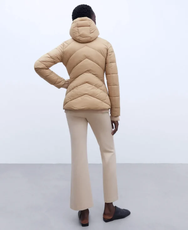 Adolfo Dominguez Vêtement D'Extérieur*Longue Veste Cintree Matelassee En Nylon Camel