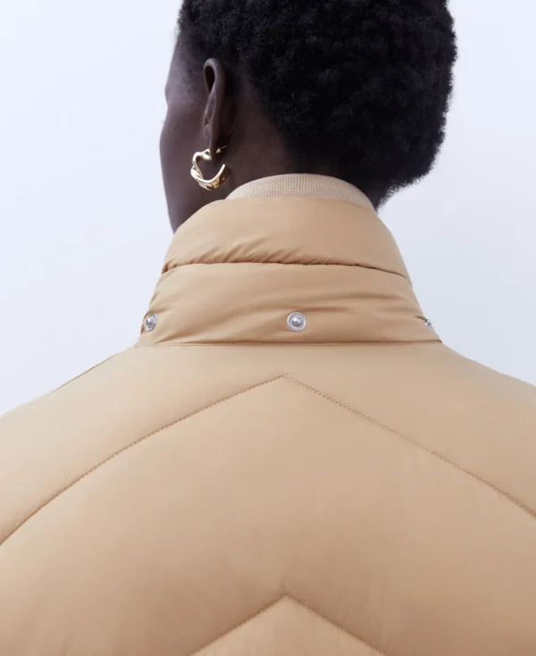 Adolfo Dominguez Vêtement D'Extérieur*Longue Veste Cintree Matelassee En Nylon Camel