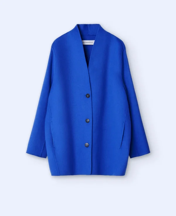 Adolfo Dominguez Vêtement D'Extérieur*Manteau Court Double Face Bleu Klein