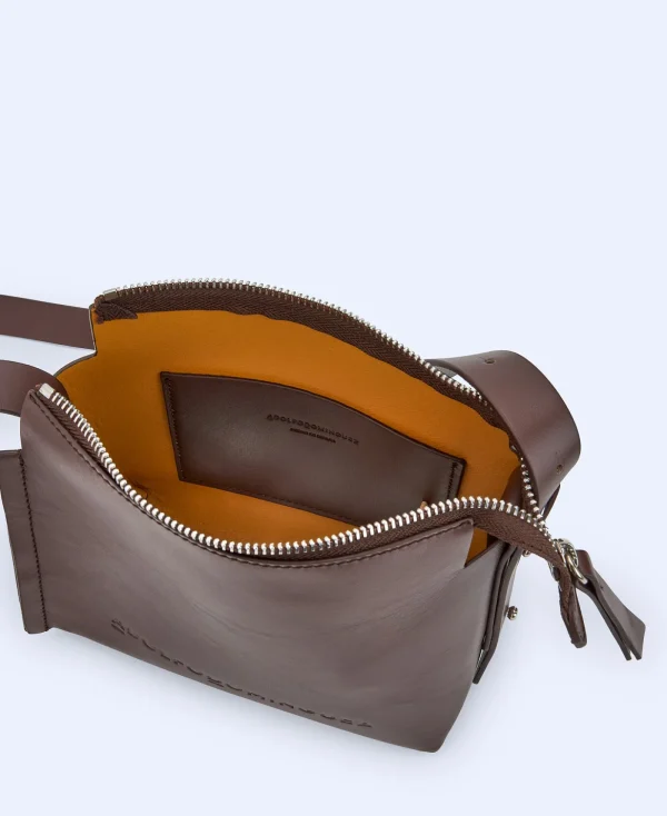 Adolfo Dominguez Sacs*Mini Sac Bandouliere Fabrique En Espagne Chocolat