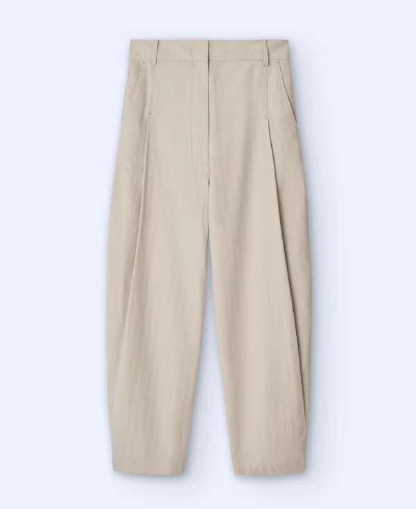 Adolfo Dominguez Pantalons*Pantalon Banane En Lin Et Coton Jaune Clair