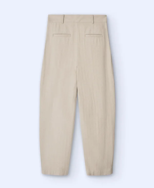 Adolfo Dominguez Pantalons*Pantalon Banane En Lin Et Coton Jaune Clair