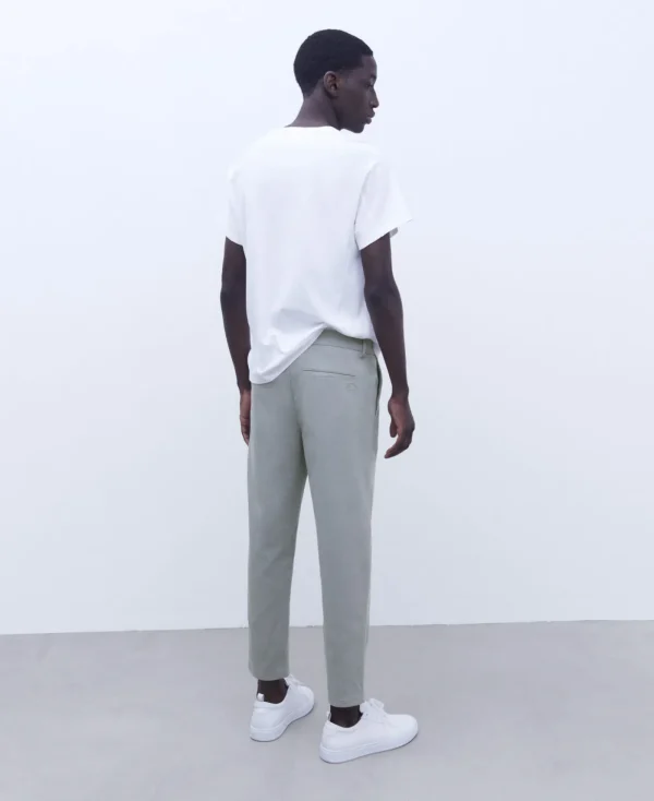 Adolfo Dominguez Pantalons*Pantalon Chino Ample Avec Pinces Gris Clair