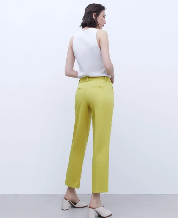 Adolfo Dominguez Pantalons*Pantalon Coupe Droite Jaune Fonce