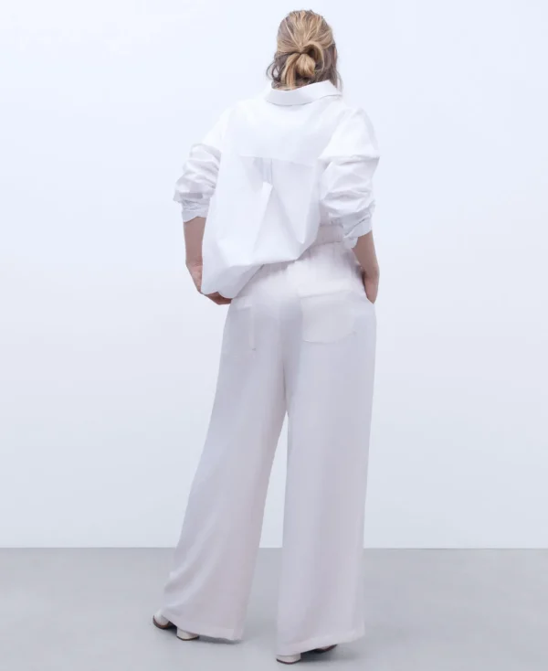 Adolfo Dominguez Pantalons*Pantalon Coupe Droite Creme