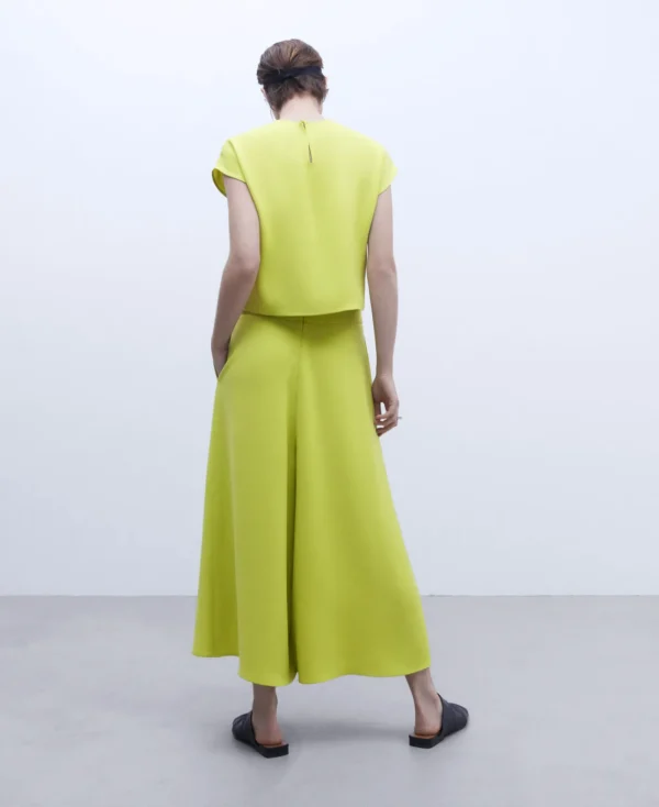 Adolfo Dominguez Pantalons*Pantalon Cropped Uni Vert Pistache
