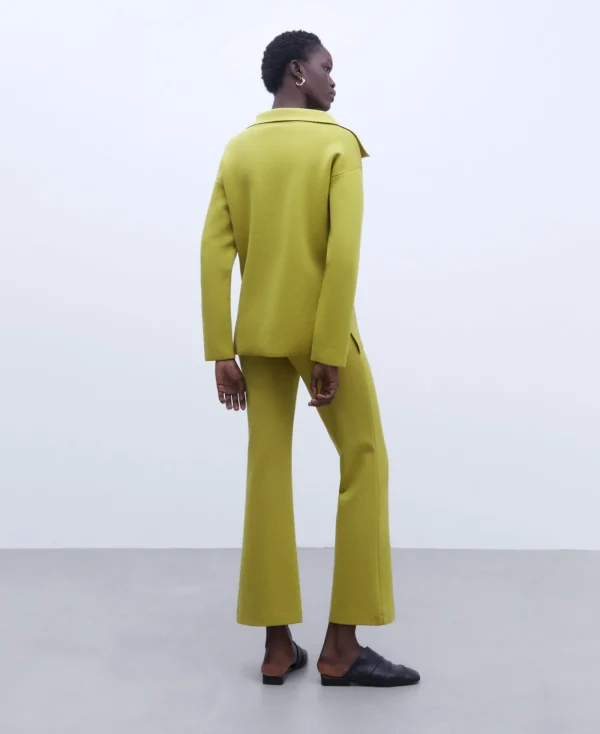 Adolfo Dominguez Maille*Pantalon En Punto Di Roma Vert Pistache