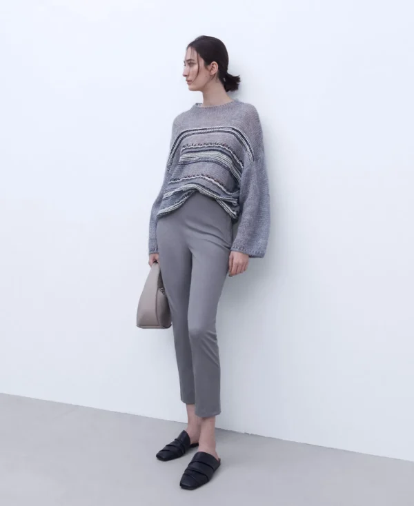 Adolfo Dominguez Pantalons*Pantalon Skinny En Coton Gris Clair