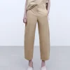 Adolfo Dominguez Pantalons*Pantalon Taille Haute En Coton Ethique Sable