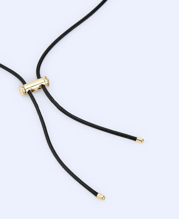 Adolfo Dominguez Bijuteria*Pendentif A Motif Vegetal Noir