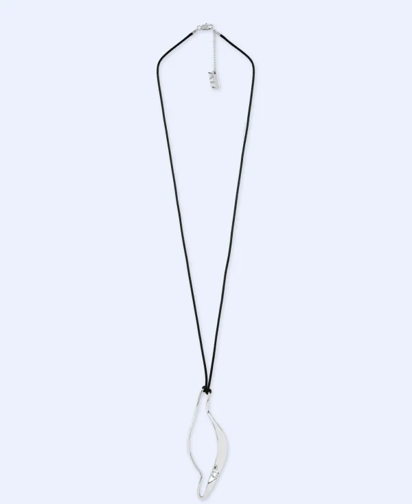 Adolfo Dominguez Bijuteria*Pendentif Metallique Silhouette Argent