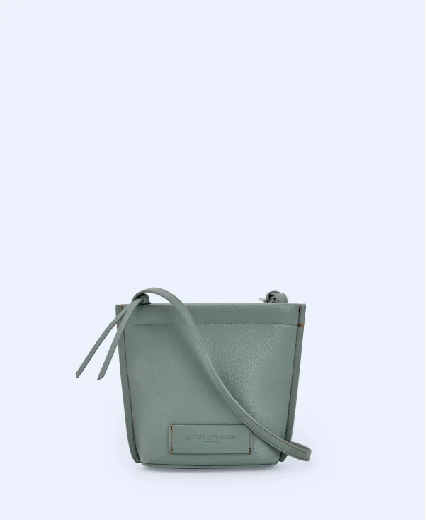 Adolfo Dominguez Sacs*Petit Sac A Bandouliere A Texture Grainee Vert Clair