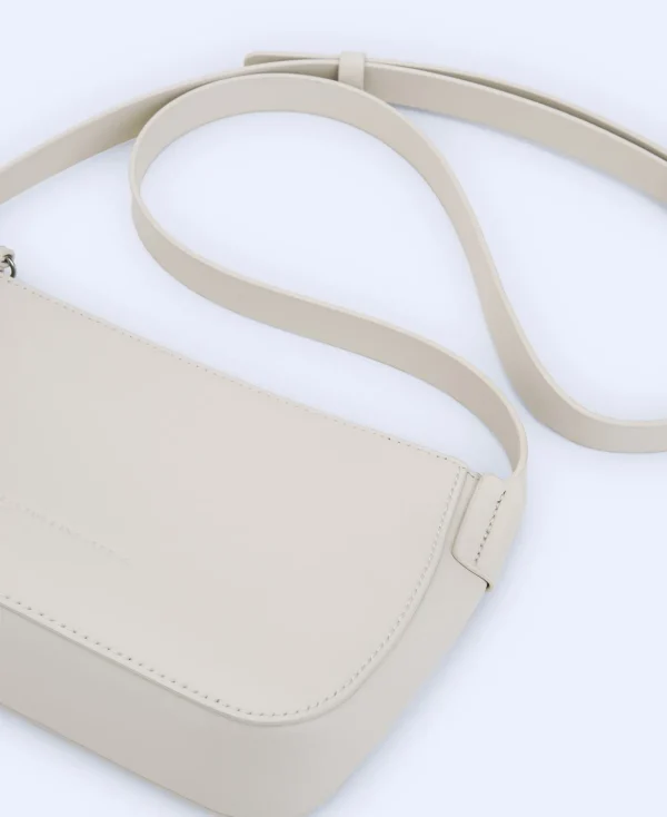 Adolfo Dominguez Sacs*Petit Sac A Bandouliere En Cuir De Vachette Ecru