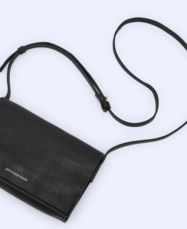 Adolfo Dominguez Sacs*Petit Sac A Bandouliere En Cuir De Vachette Noir