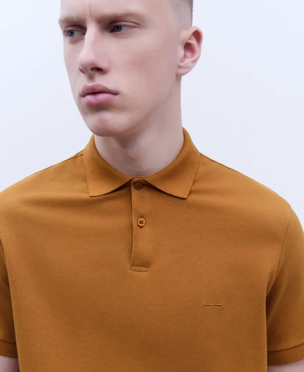 Adolfo Dominguez T-Shirts Et Polos*Polo A Deux Boutons En Coton Rouille