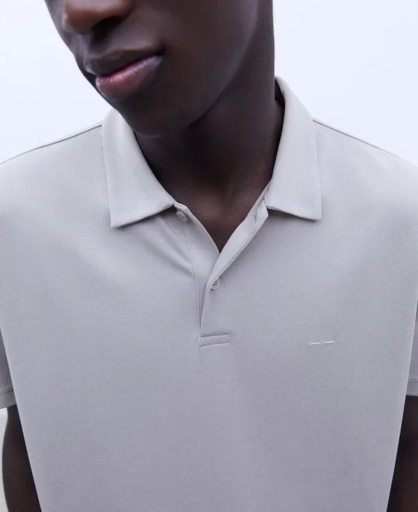 Adolfo Dominguez T-Shirts Et Polos*Polo A Deux Boutons En Modal Gris Clair