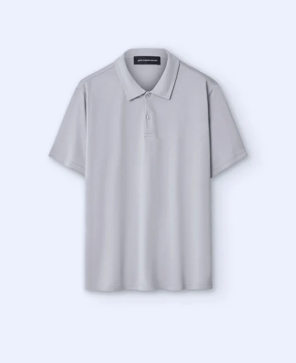 Adolfo Dominguez T-Shirts Et Polos*Polo A Deux Boutons En Modal Gris Clair
