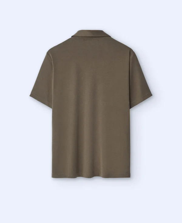 Adolfo Dominguez T-Shirts Et Polos*Polo A Deux Boutons En Modal Kaki