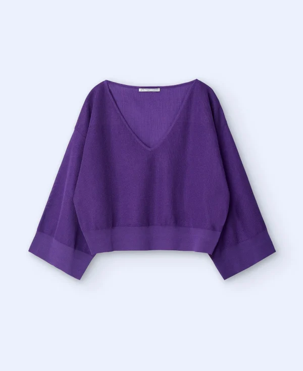 Adolfo Dominguez Maille*Pull A Col En V Violet