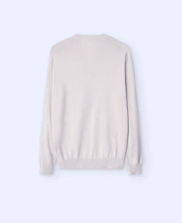 Adolfo Dominguez Mailles*Pull A Col En V En Coton Biologique Ecru