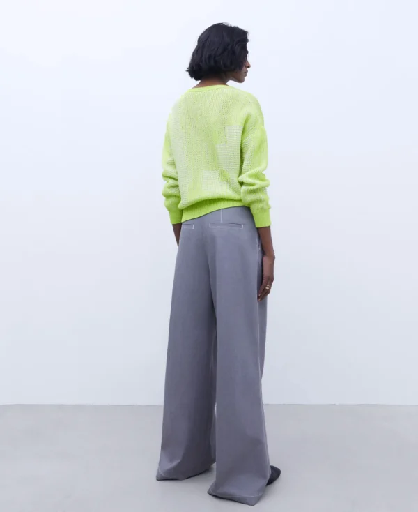 Adolfo Dominguez Maille*Pull A Col En V En Jacquard Vert Pistache