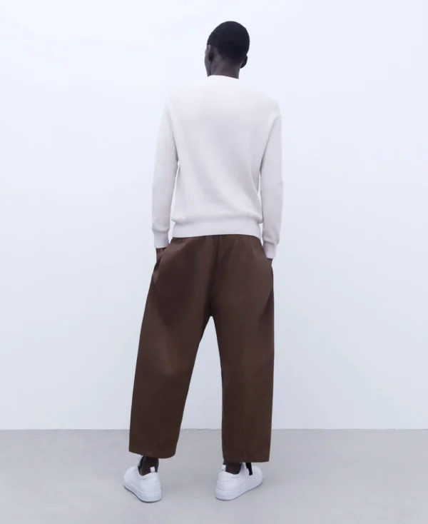 Adolfo Dominguez Mailles*Pull A Manches Raglan En Coton Blanc Casse