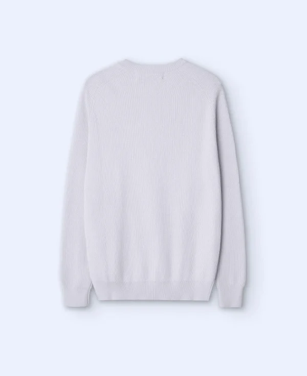 Adolfo Dominguez Mailles*Pull A Manches Raglan En Coton Blanc Casse