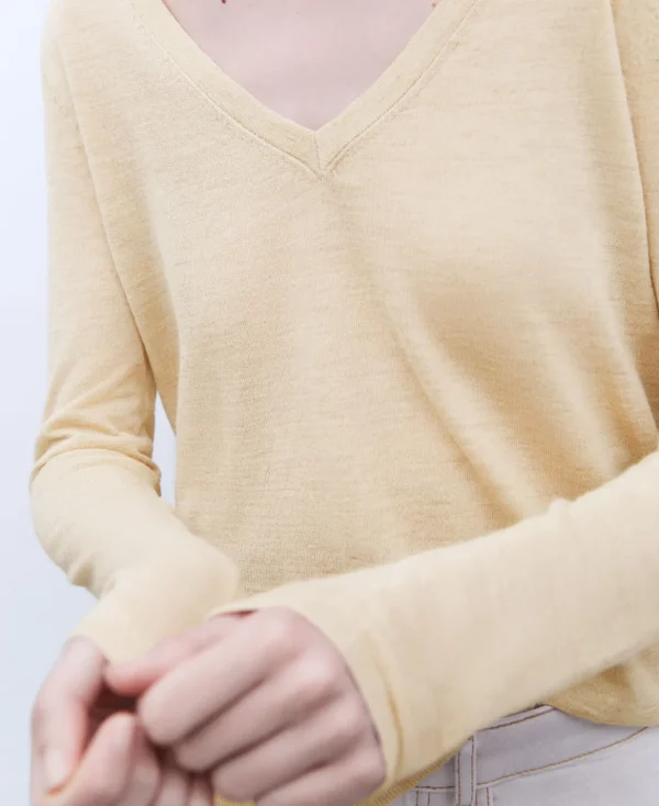 Adolfo Dominguez Maille*Pull En Lin Camel