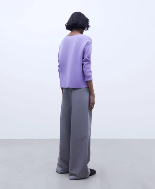 Adolfo Dominguez Maille*Pull En Mailles A Encolure Bateau Lilas
