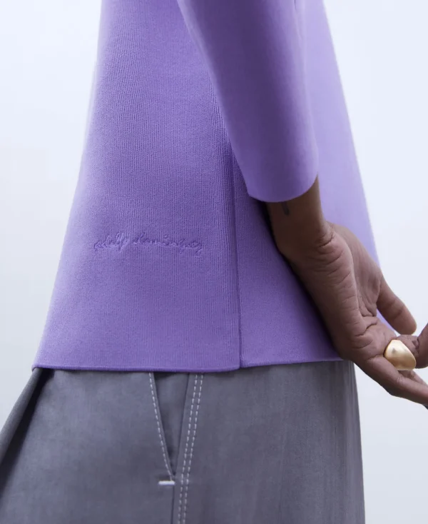 Adolfo Dominguez Maille*Pull En Mailles A Encolure Bateau Lilas