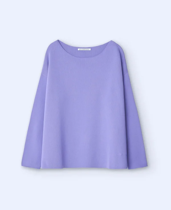 Adolfo Dominguez Maille*Pull En Mailles A Encolure Bateau Lilas