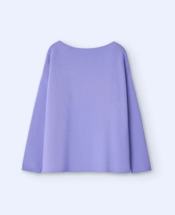 Adolfo Dominguez Maille*Pull En Mailles A Encolure Bateau Lilas
