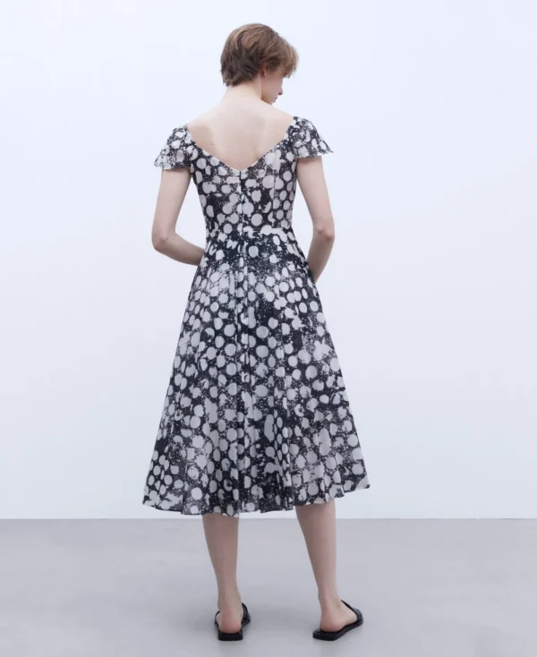 Adolfo Dominguez Robes & Combinaisons*Robe Imprimee A Encolure En V Noir