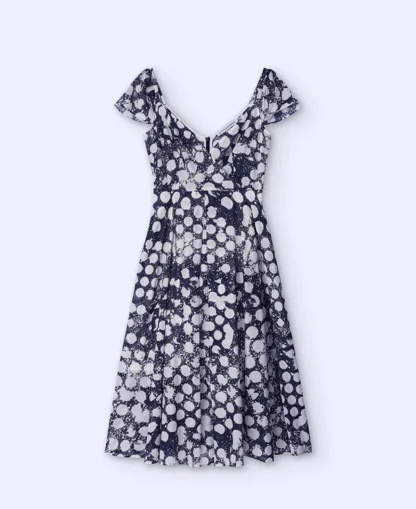 Adolfo Dominguez Robes & Combinaisons*Robe Imprimee A Encolure En V Noir