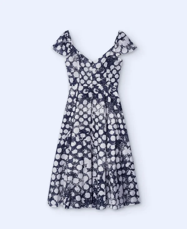 Adolfo Dominguez Robes & Combinaisons*Robe Imprimee A Encolure En V Noir