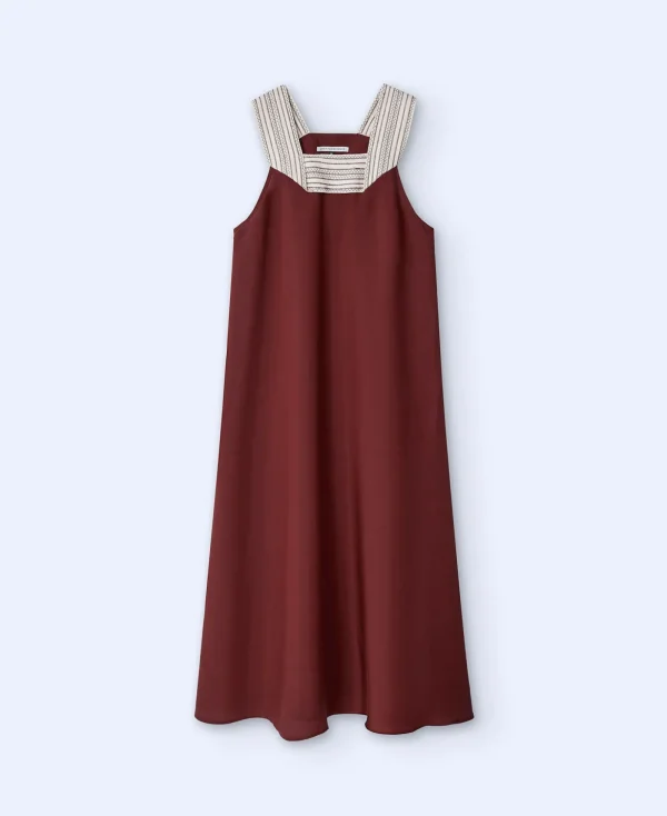 Adolfo Dominguez Robes & Combinaisons*Robe Longue A Bretelles Avec Detail Tuile