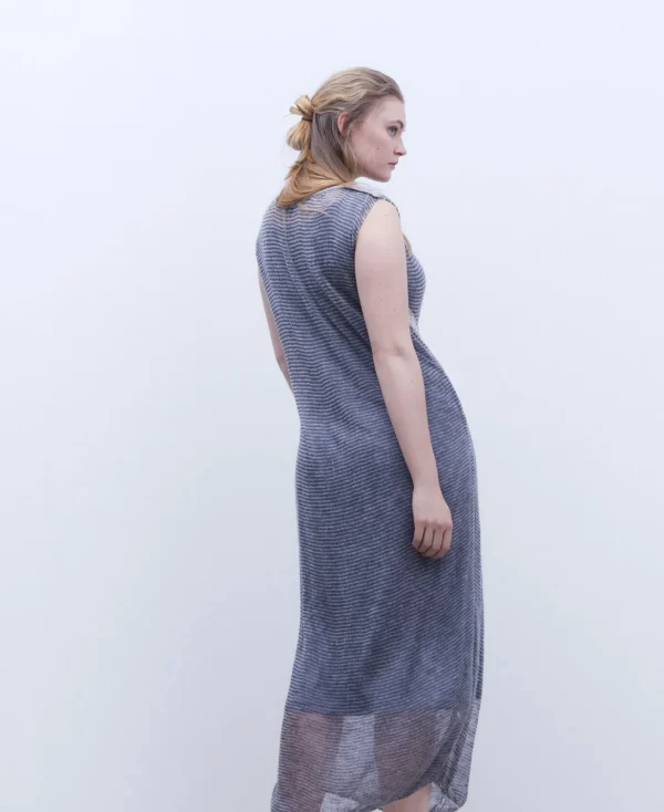 Adolfo Dominguez Robes & Combinaisons*Robe Longue Avec Application En Jacquard Gris Chine